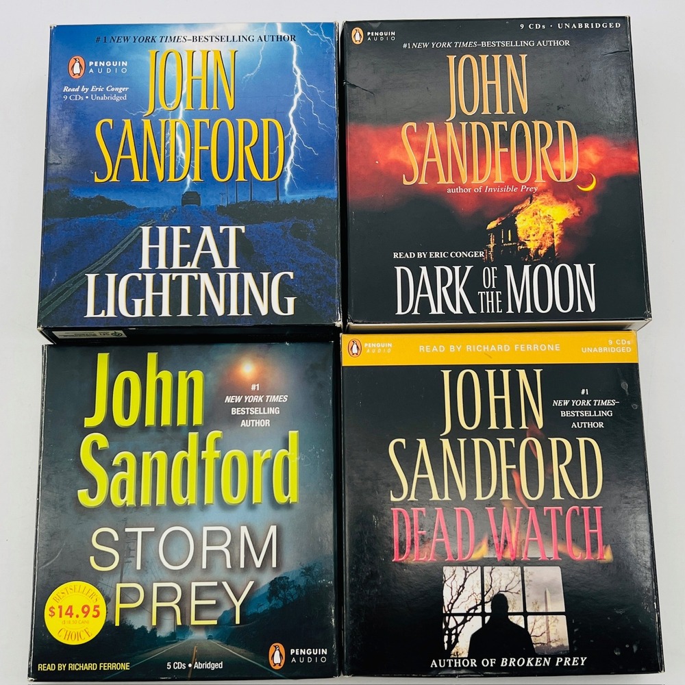 John Sandford Audiobook Lot of 4 Heat Lightning Dark Moon Storm Prey Dead Watch